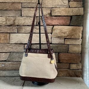 Copy - BRAHMIN leather and woven  purse